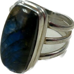 Silver ring with stone